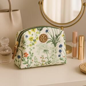 Tory Burch Garden Party Floral Coated Cosmetic Pouch Bag